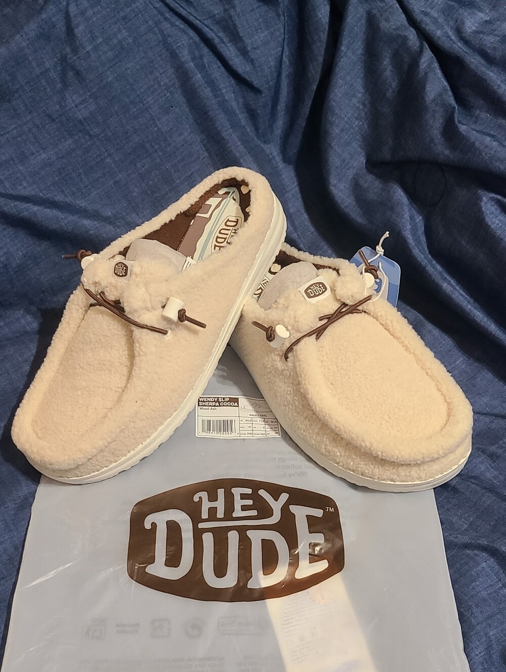 Hey Dude Slip Sherpa "Cocoa Marshmallow" New In Original Packaging! W10/M8